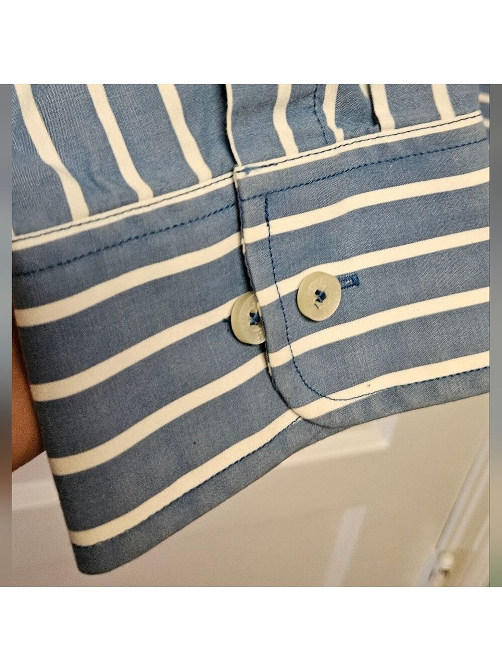 American Eagle Outfitters Men's Striped Blue Shirt 2XL - Picture 4 of 8